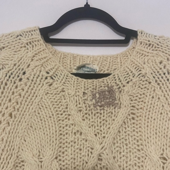 Blairmoor Original Italian vintage cream chunky cable knit sweater L - Picture 7 of 7
